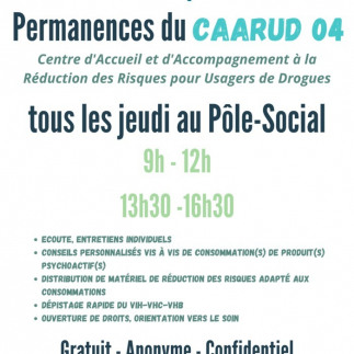 Permanences du CAARUD 04 au Pôle-Social