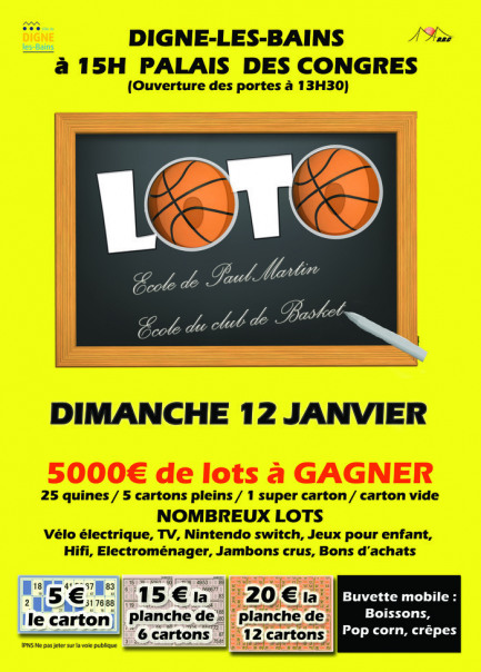 LOTO DE L'ECOLE PAUL MARTIN ET DU BASKET